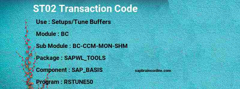 SAP ST02 transaction code