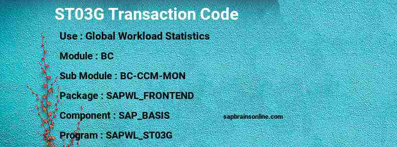 SAP ST03G transaction code