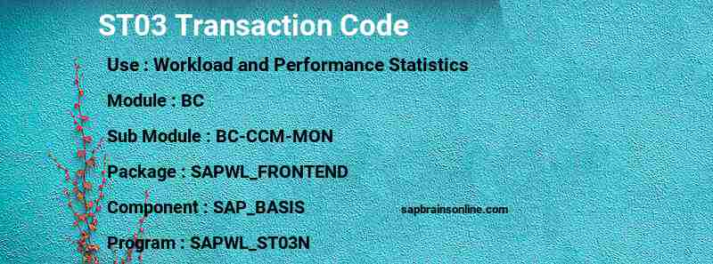 SAP ST03 transaction code