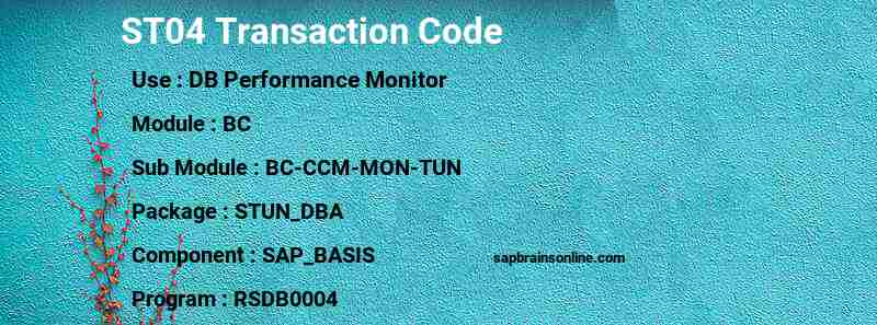 SAP ST04 transaction code