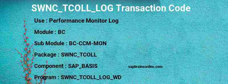 SAP SWNC_TCOLL_LOG transaction code