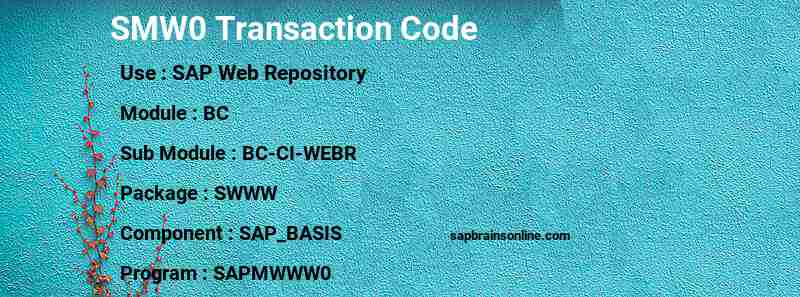 SAP SMW0 transaction code
