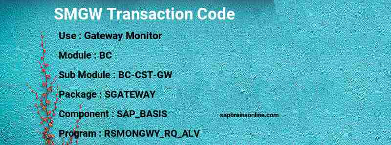 SAP SMGW transaction code