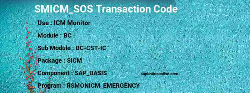 SAP SMICM_SOS transaction code