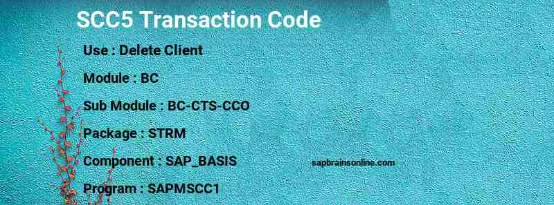 SAP SCC5 transaction code