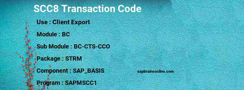 SAP SCC8 transaction code