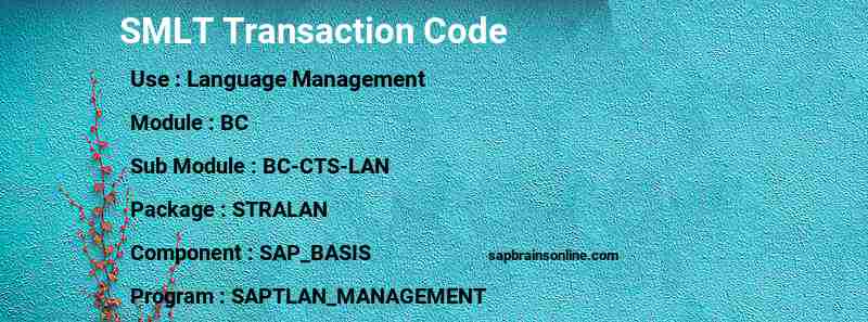 SAP SMLT transaction code