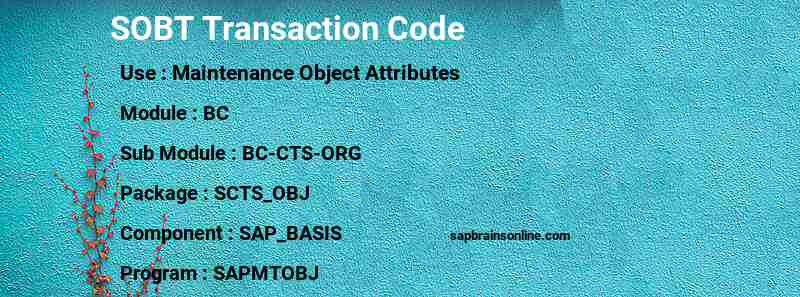 SAP SOBT transaction code