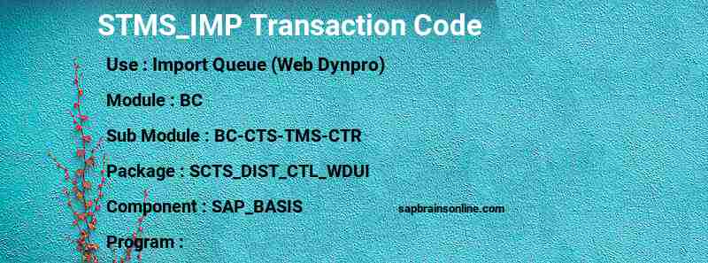 SAP STMS_IMP transaction code