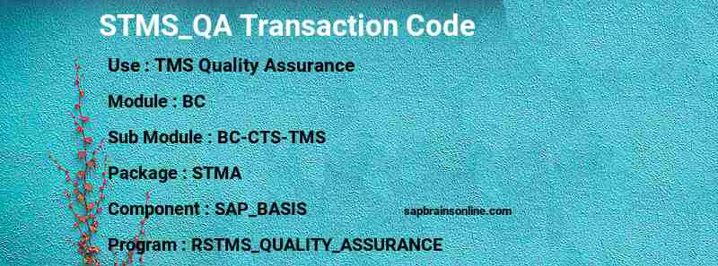 SAP STMS_QA transaction code