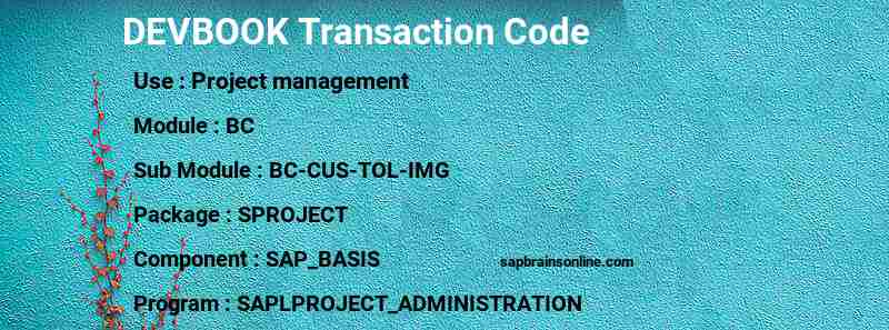 SAP DEVBOOK transaction code