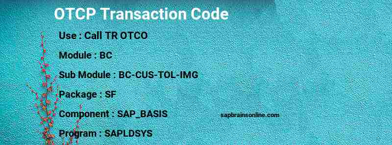 SAP OTCP transaction code