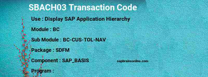 SAP SBACH03 transaction code