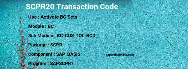 SAP SCPR20 transaction code