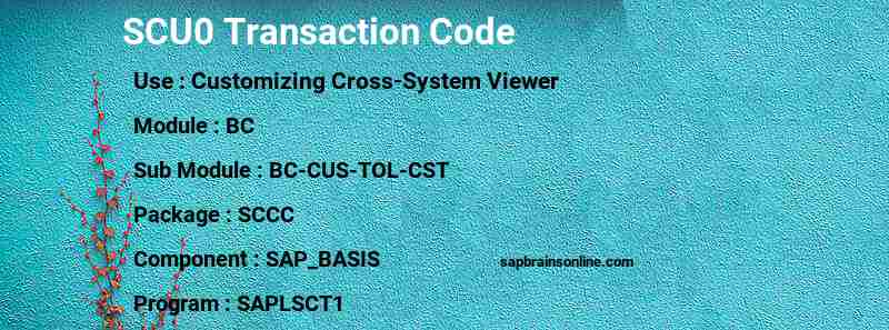 SAP SCU0 transaction code