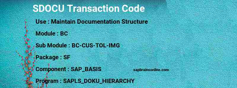 SAP SDOCU transaction code