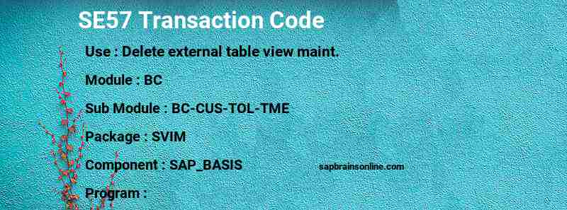 SAP SE57 transaction code