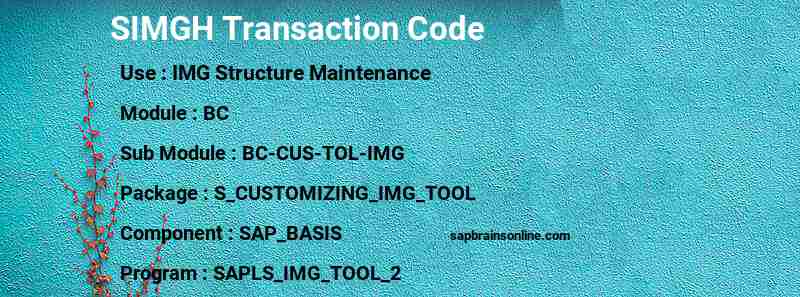SAP SIMGH transaction code
