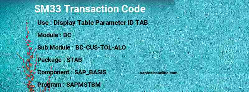 SAP SM33 transaction code