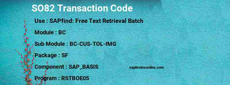 SAP SO82 transaction code