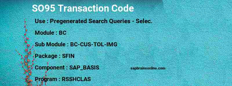 SAP SO95 transaction code