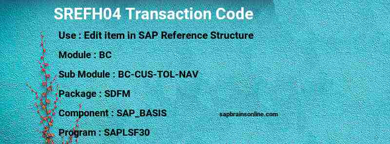 SAP SREFH04 transaction code