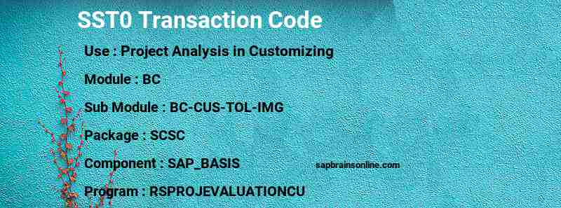 SAP SST0 transaction code