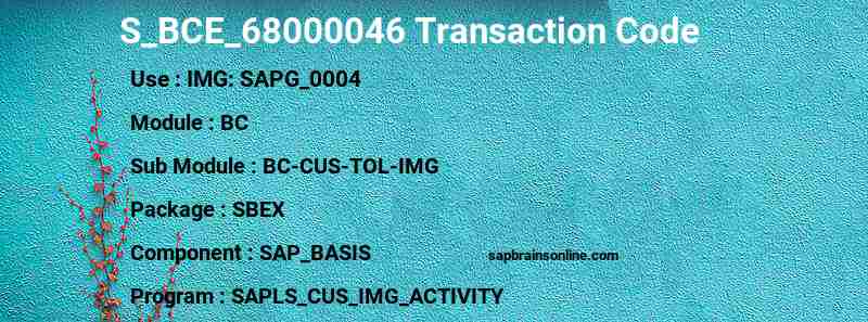 SAP S_BCE_68000046 transaction code