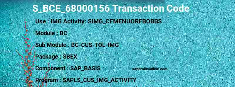 SAP S_BCE_68000156 transaction code