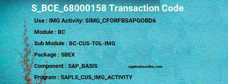 SAP S_BCE_68000158 transaction code
