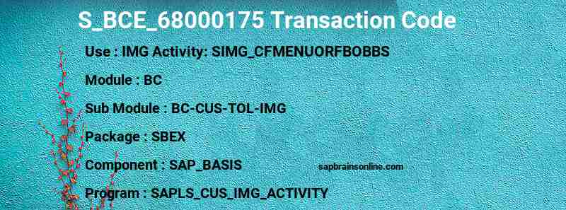 SAP S_BCE_68000175 transaction code