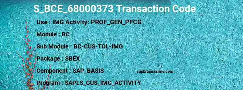 SAP S_BCE_68000373 transaction code