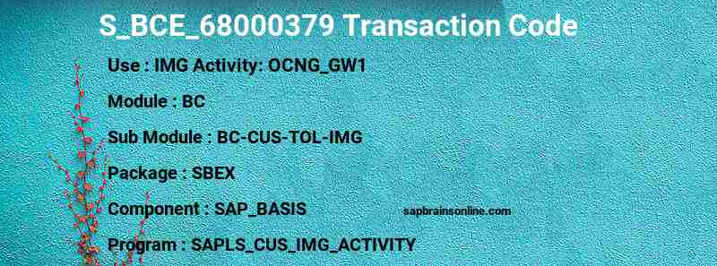 SAP S_BCE_68000379 transaction code