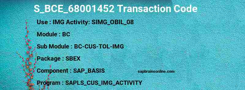 SAP S_BCE_68001452 transaction code