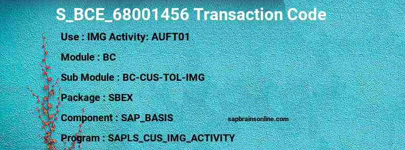 SAP S_BCE_68001456 transaction code