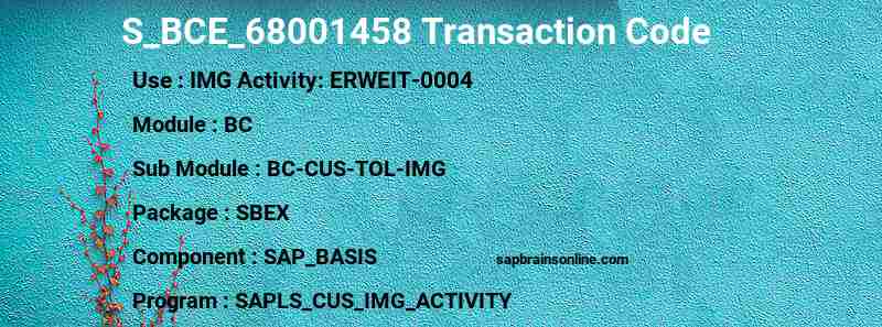 SAP S_BCE_68001458 transaction code