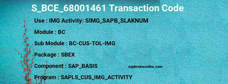 SAP S_BCE_68001461 transaction code