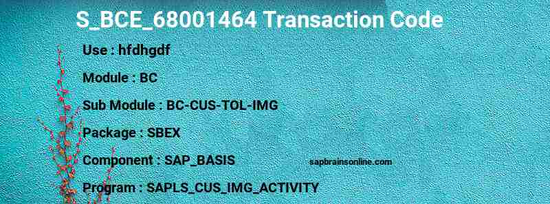 SAP S_BCE_68001464 transaction code