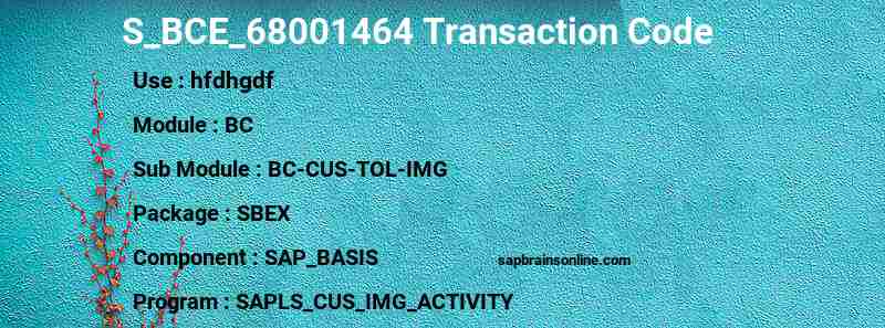 SAP S_BCE_68001464 transaction code