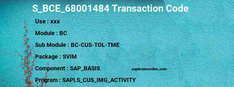 SAP S_BCE_68001484 transaction code