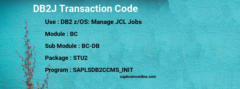 SAP DB2J transaction code