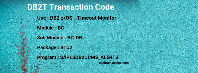 SAP DB2T transaction code