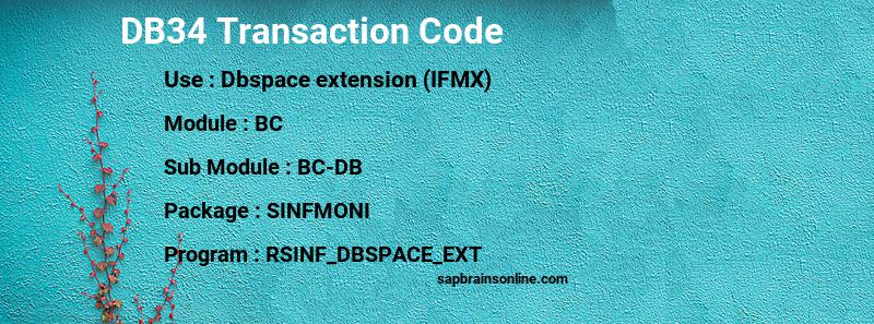SAP DB34 transaction code