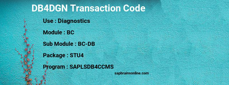 SAP DB4DGN transaction code