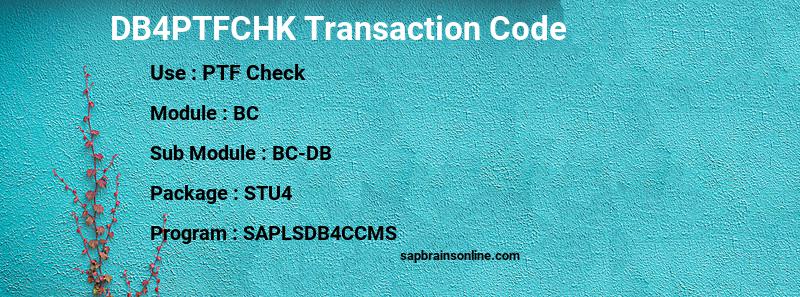 SAP DB4PTFCHK transaction code