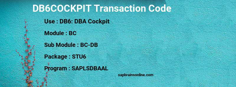 SAP DB6COCKPIT transaction code