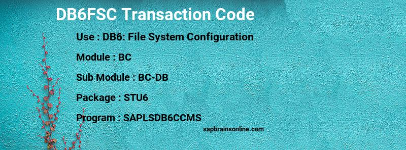 SAP DB6FSC transaction code