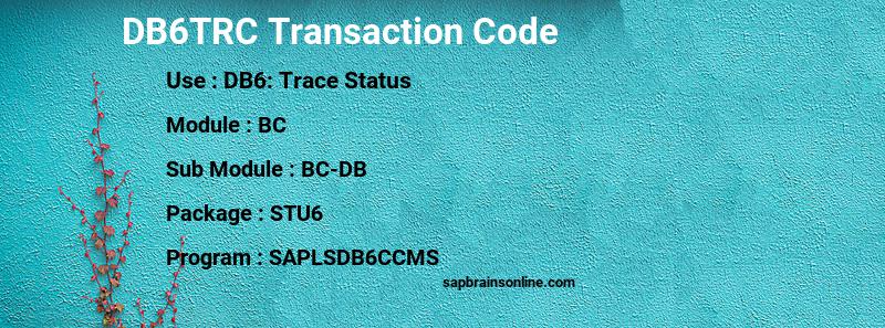 SAP DB6TRC transaction code