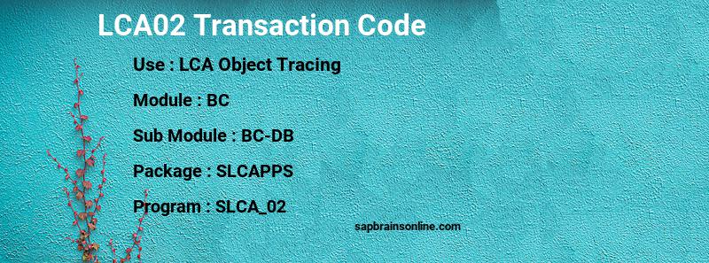 SAP LCA02 transaction code