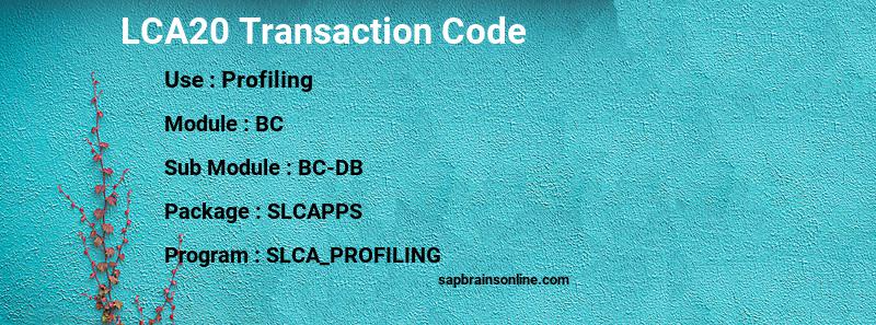 SAP LCA20 transaction code